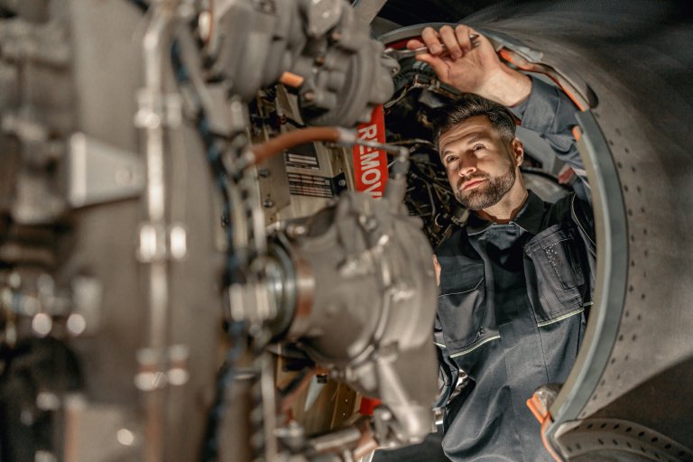 Aircraft Maintenance Technician Full Course AMT 1 repairing airplane in hangar